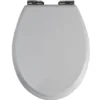 Abattant WC bois blanc uni frein de chute