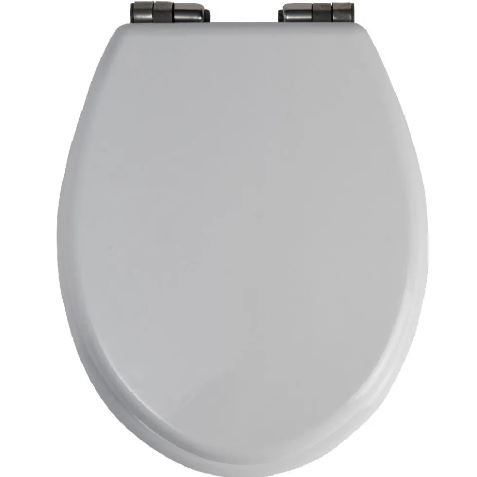 Abattant WC bois blanc uni frein de chute