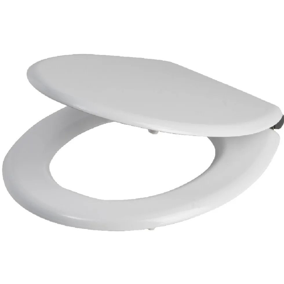 Abattant WC bois blanc uni frein de chute