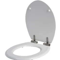 Abattant WC bois blanc uni frein de chute
