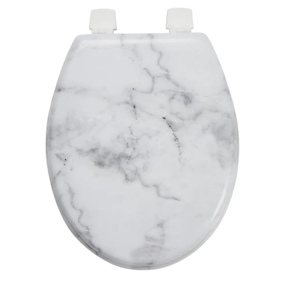Abattant WC en bois façon marbre taille universelle