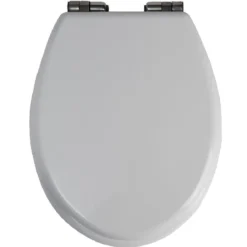 Abattant WC universel bois blanc mat avec frein de chute