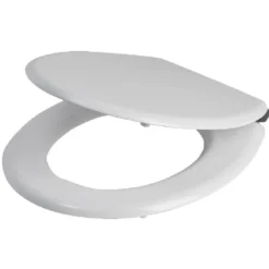 Abattant WC universel bois blanc mat avec frein de chute