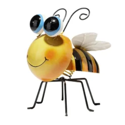 Abeille décorative à poser métal jaune et noir 14x18,5xH20cm