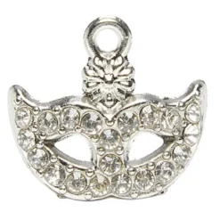 Accessoire bijou charms Masque Loup métal + pierre