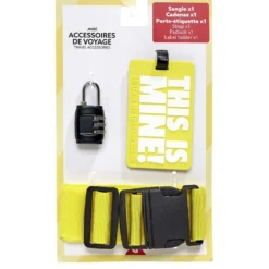 Accessoires de voyage x3 cadenas/sangle/porte-étiquette