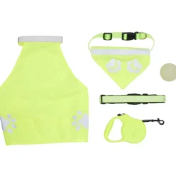 Accessoire sellerie pour chien 5 pièces fluorescent jeu et promenade