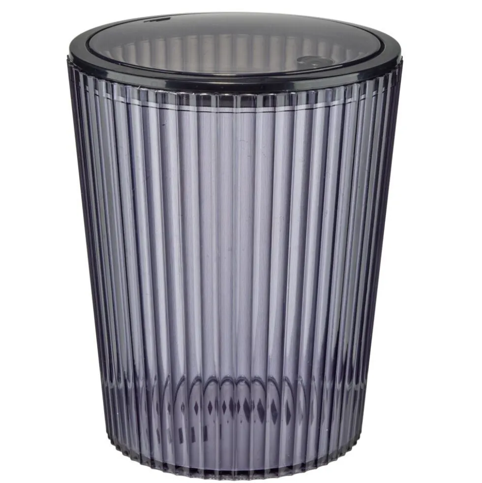 Accessoires salle de bain x5 plastique noir transparent