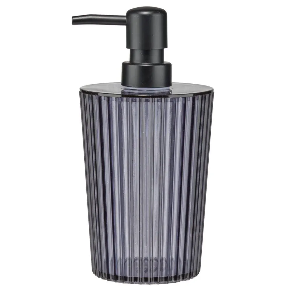Accessoires salle de bain x5 plastique noir transparent