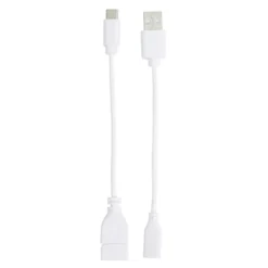 Adaptateur USBA-USBC plastique blanc L15cm 2 câbles
