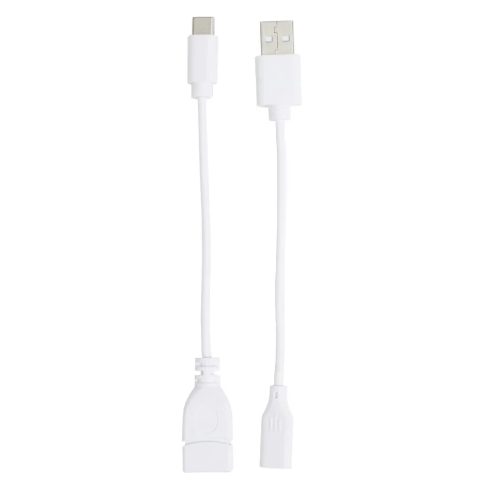 Adaptateur USBA-USBC plastique blanc L15cm 2 câbles