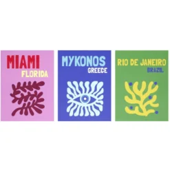 Affiche décorative x3 thème bord de mer 10x15cm (4 modèles)