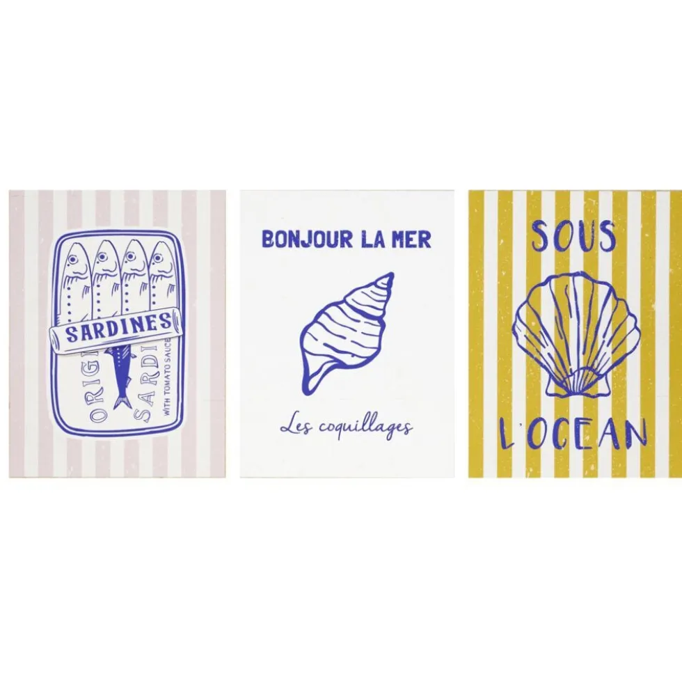 Affiche décorative x3 thème bord de mer 10x15cm (4 modèles)