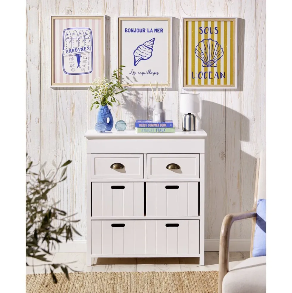 Affiche décorative x3 thème bord de mer 50x70cm (4 modèles)