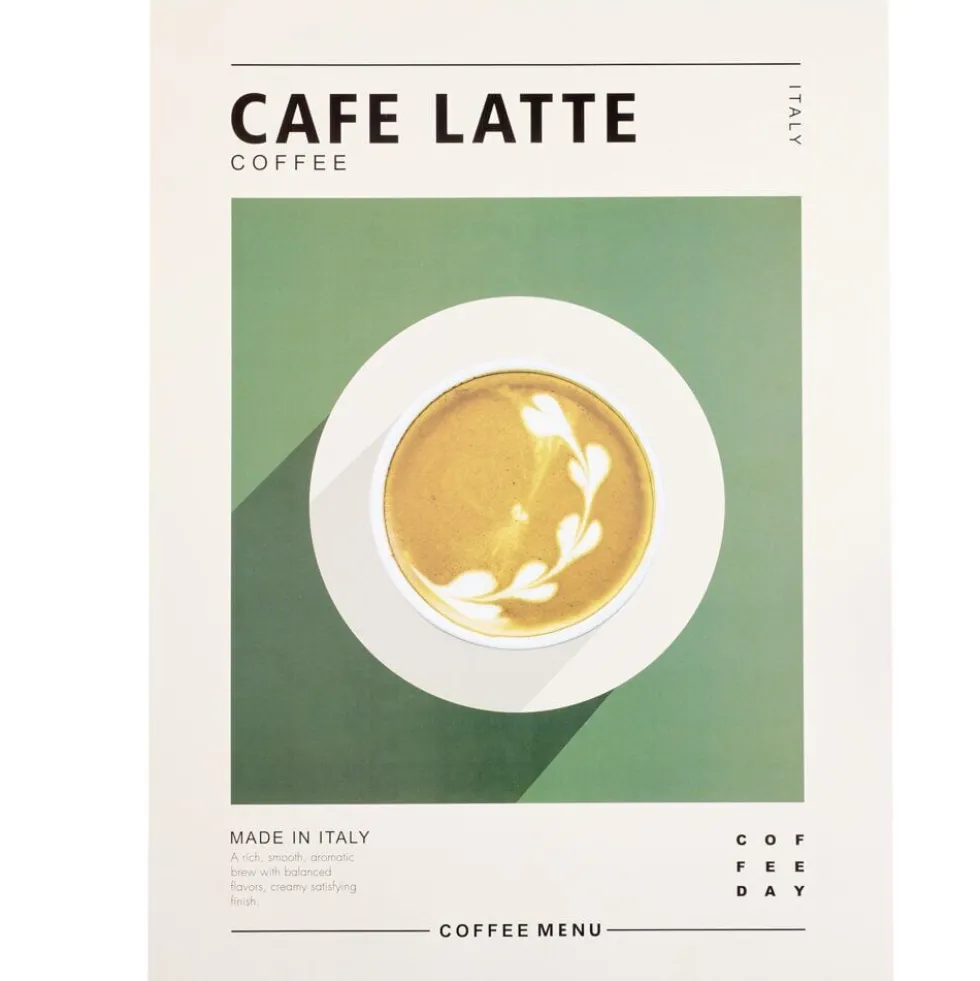 Affiche déco x3 papier petit-déjeuner 30x40cm (3 modèles)
