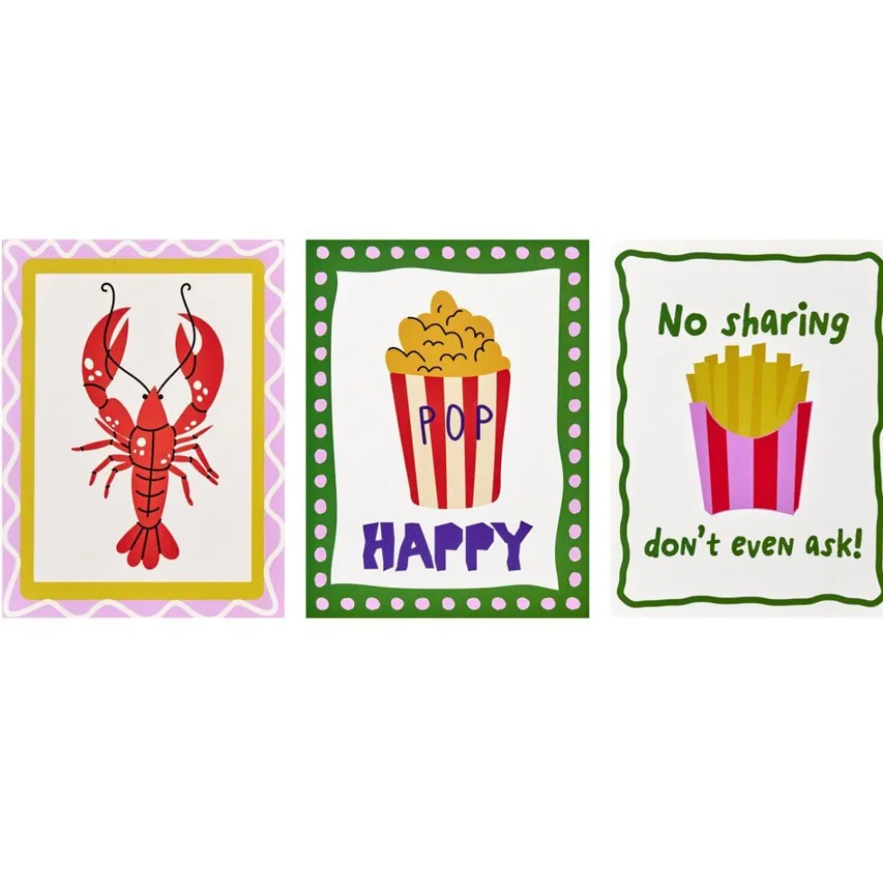 Affiche déco x3 papier thème cuisine 30x40cm (4 modèles)