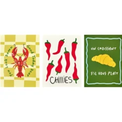 Affiche déco x3 papier thème cuisine 50x70cm (4 modèles)