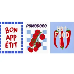 Affiche déco x3 papier thème cuisine 50x70cm (4 modèles)