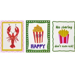 Affiche déco x3 papier thème cuisine 50x70cm (4 modèles)