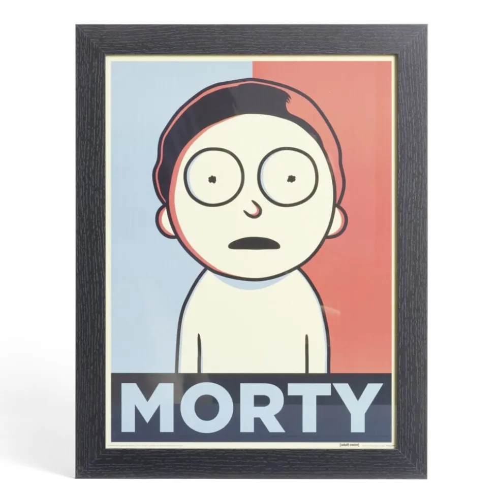 Affiche Morty Smith dans cadre bois noir 33,5x44,5xH1,5cm