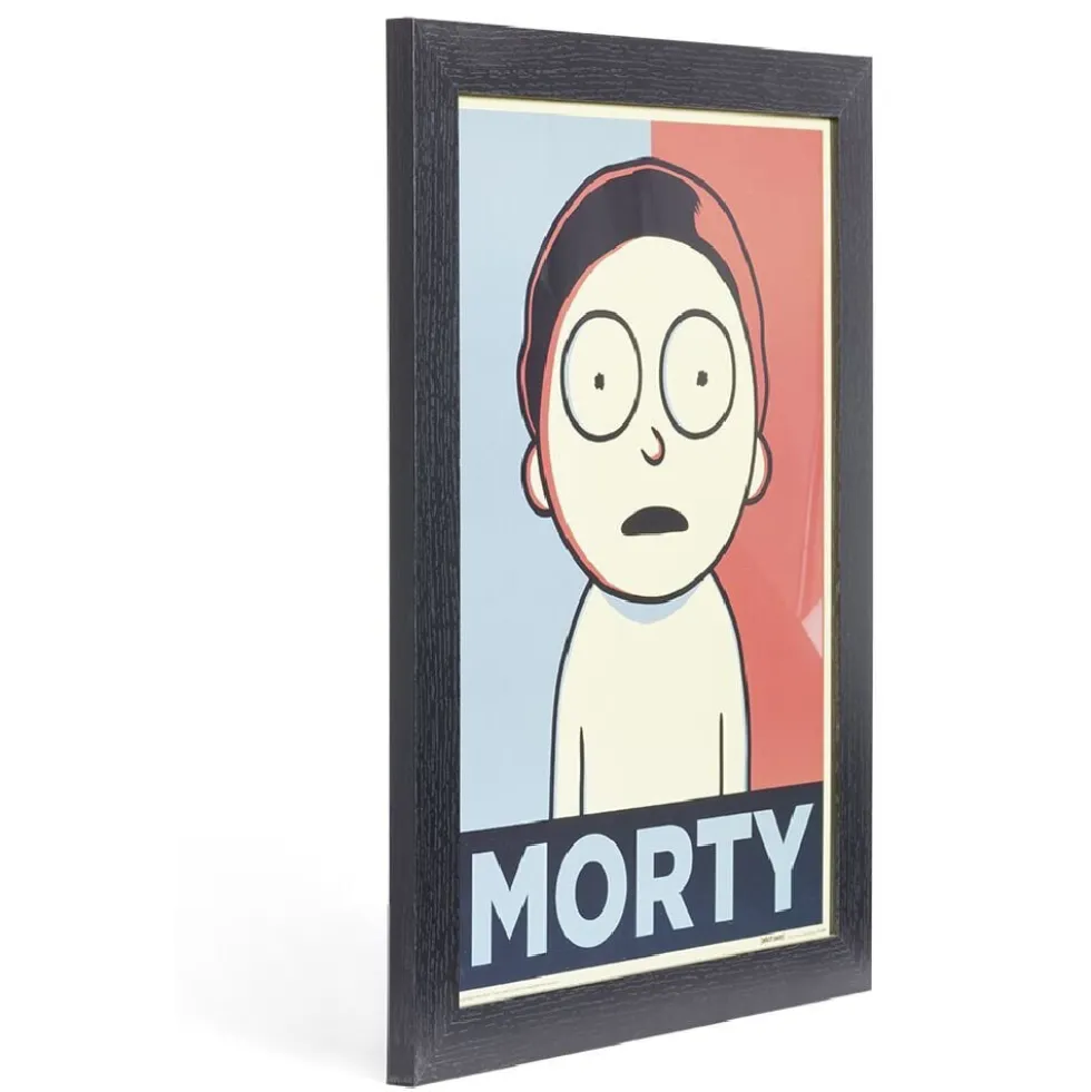 Affiche Morty Smith dans cadre bois noir 33,5x44,5xH1,5cm