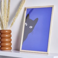 Affiche papier bleu et noir 30x40cm