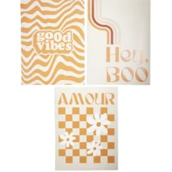Affiche papier orange et blanc 30x40cm