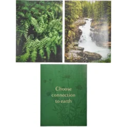 Affiche papier x3 thème nature noir et vert 30x40cm
