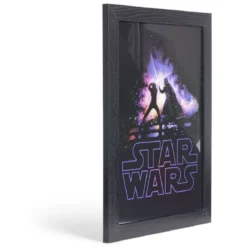 Affiche Star Wars Battle dans cadre bois noir 33,5x44,5xH1,5cm