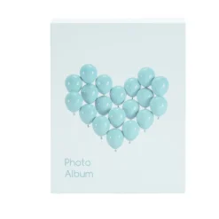 Album photo motif coeur 21x26cm - 2 modèles rose ou bleu