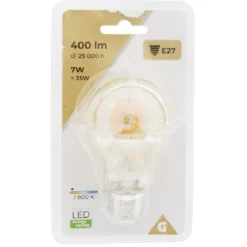 Ampoule déco ambrée A60 E27