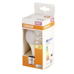 Ampoule LED B22 A60 blanc chaud Osram 8,5W=60W 806lms classe F