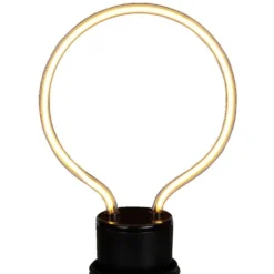 Ampoule LED E27 néon forme ampoule ronde jaune H15,5cm