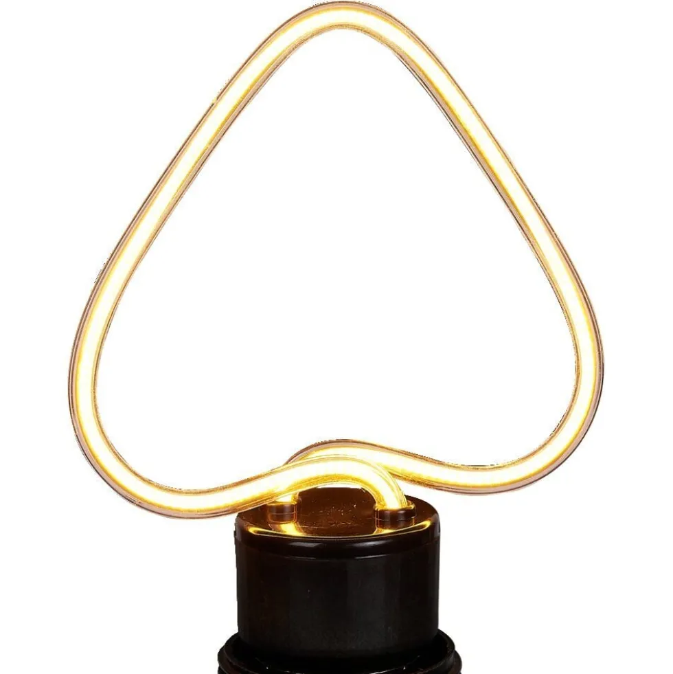 Ampoule LED E27 néon forme coeur jaune