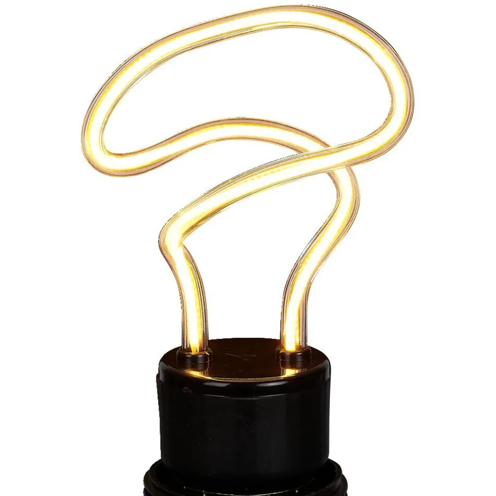 Ampoule LED E27 néon forme torsade jaune