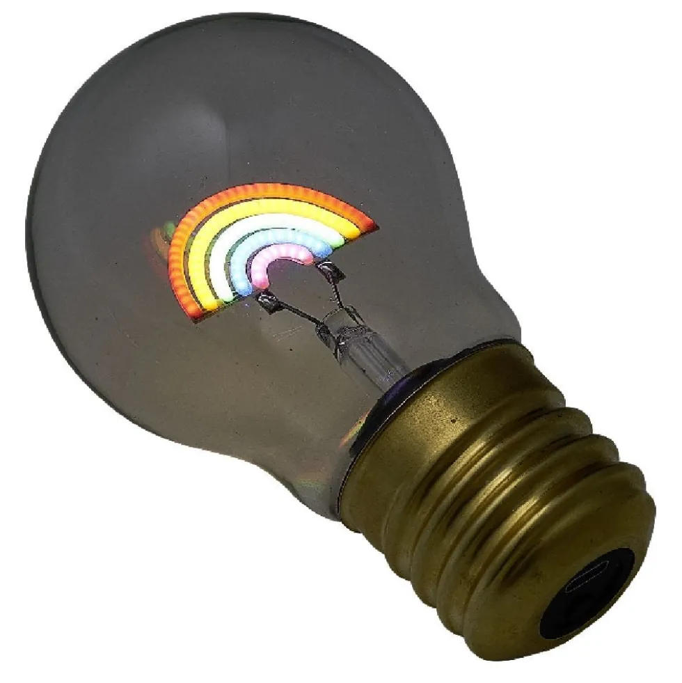 Ampoule USB rechargeable filament LED arc-en-ciel multicolore Ø7xH12cm