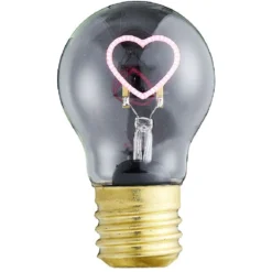 Ampoule USB rechargeable filament LED coeur rose Ø7xH12cm