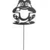 Animal déco à planter grenouille métal noir H37cm