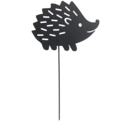 Animal déco à planter hérisson métal noir H37cm