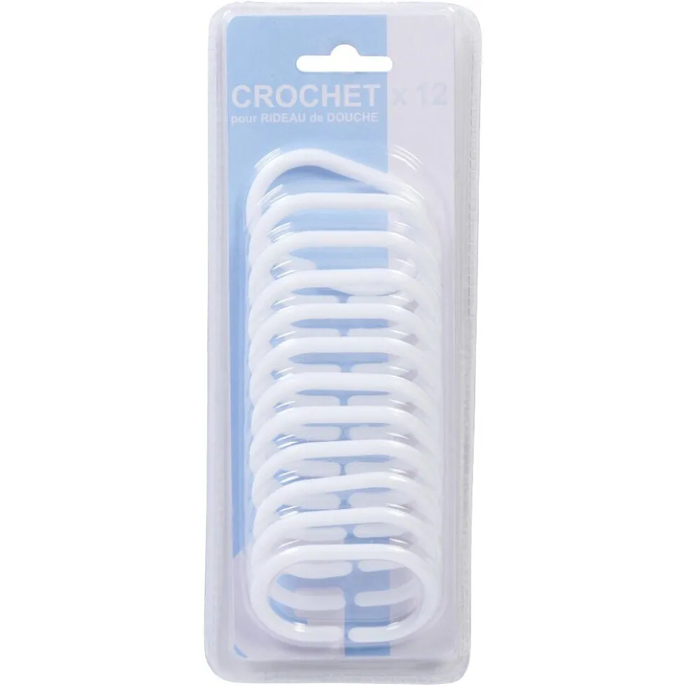Anneau de douche blanc ovale x12