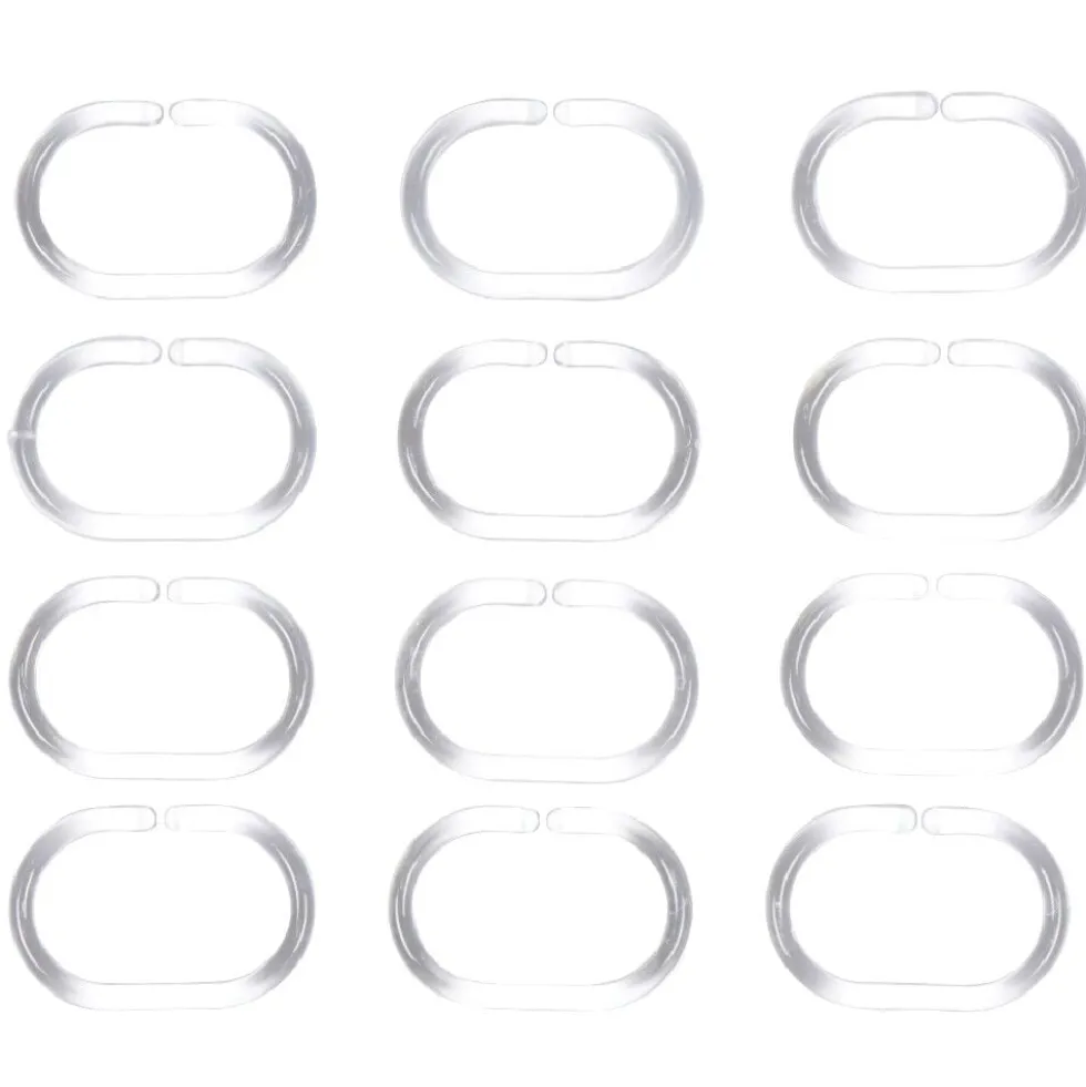 Anneau de douche transparent ovale x12