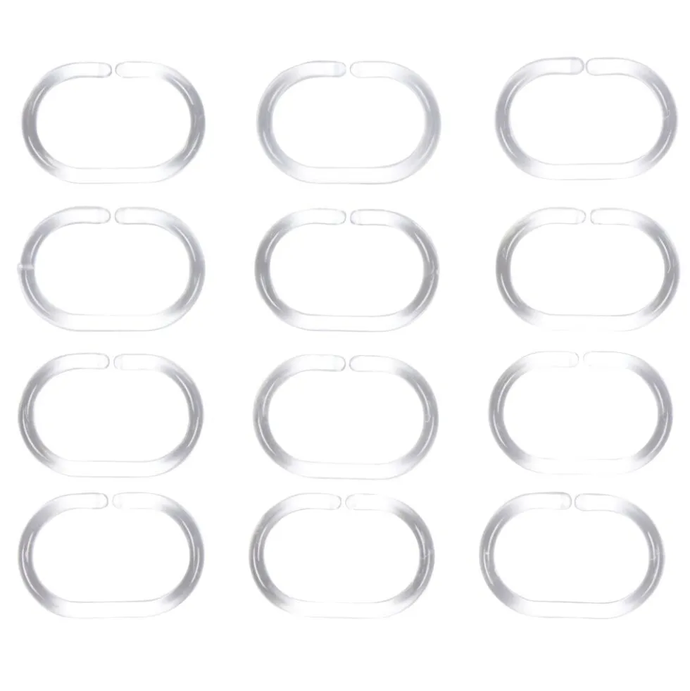 Anneau de douche transparent ovale x12
