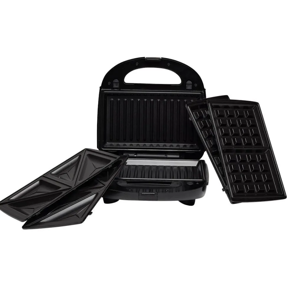 Appareil à croque monsieur 3en1 gaufre et grill 750W