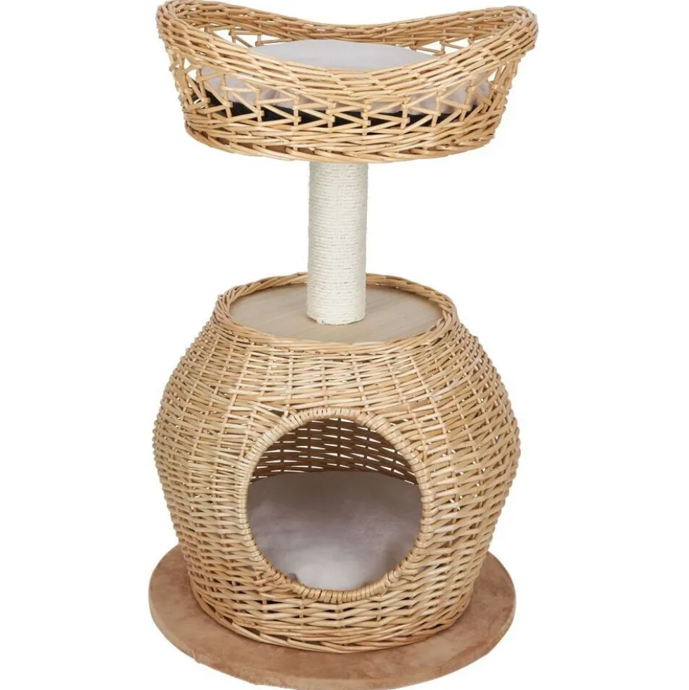 Arbre à chat en jacinthe beige Ø45xH72,5cm