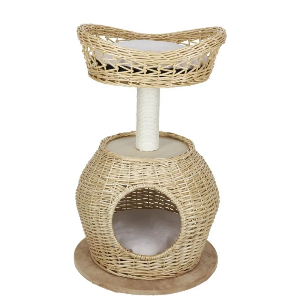Arbre à chat en jacinthe beige Ø45xH72,5cm