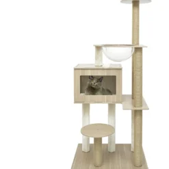 Arbre à chat XL 4 niveaux couchage griffoir H145cm