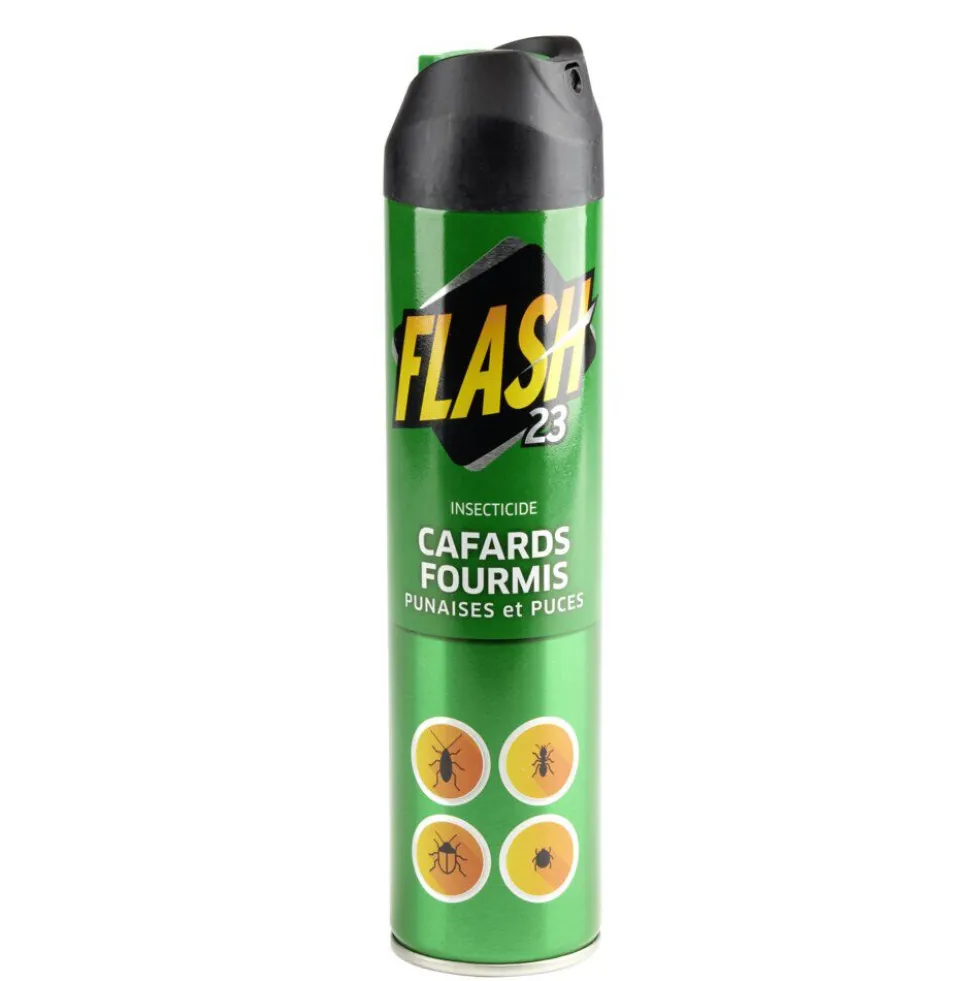 Aérosol anti rampants Flash23 cafards fourmis punaises puces 300ml