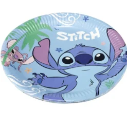 Assiette carton Disney Stitch x8 bleu Ø23cm