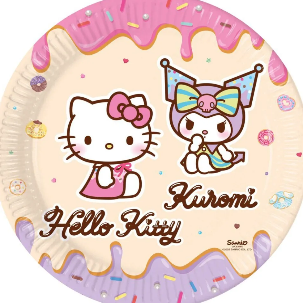 Assiette carton x8 Hello Kitty Ø23cm