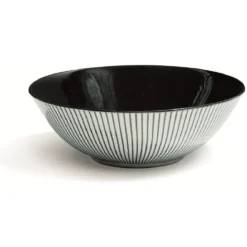 Assiette creuse décor rayon noir Ø18cm